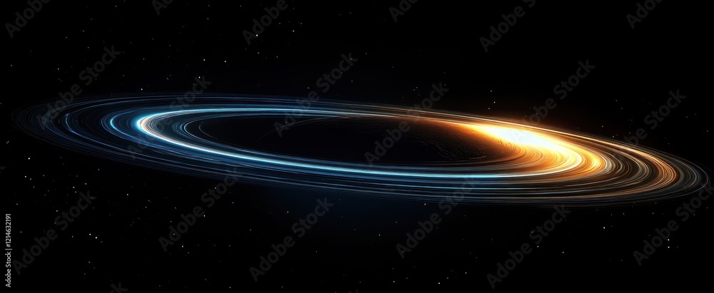 Obraz premium Glowing cosmic ring in dark space.