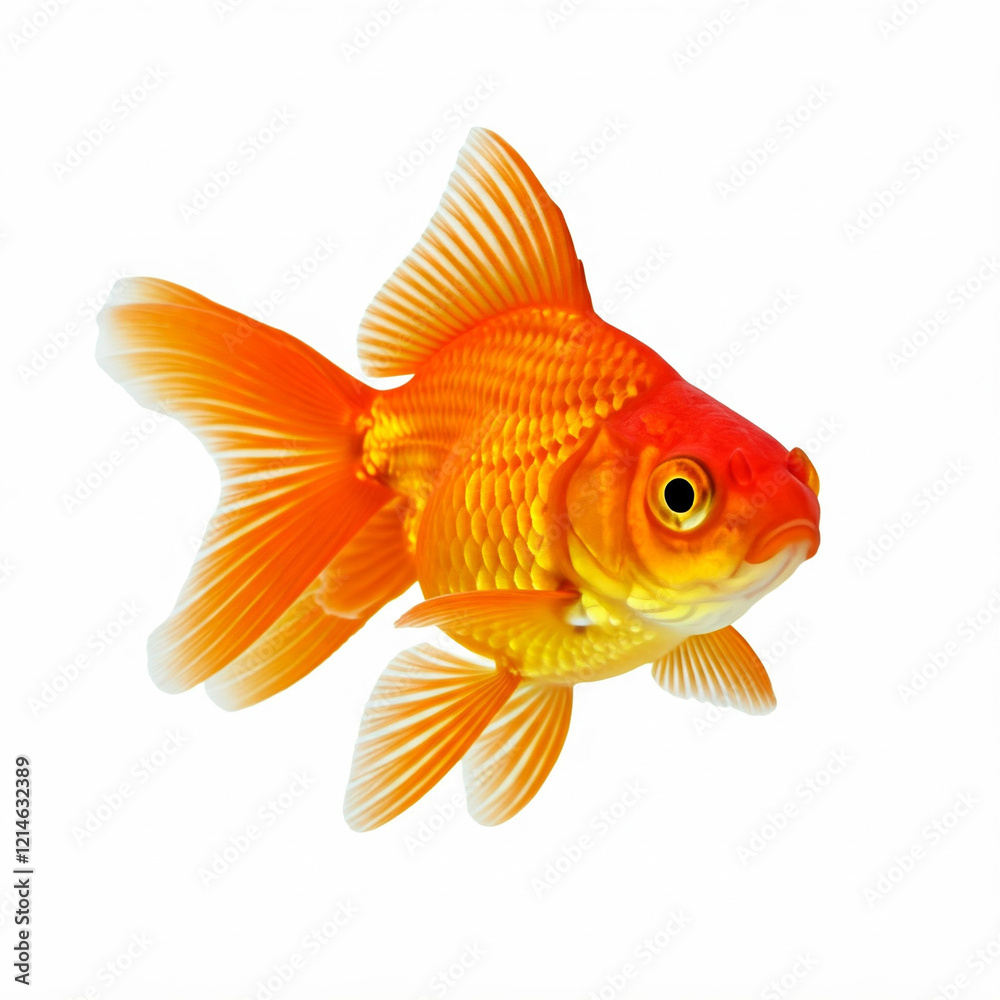 Fototapeta premium Goldfisch vor weißem Hintergrund