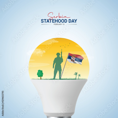 Serbia Statehood Day. Statehood Day creative Design for social media post