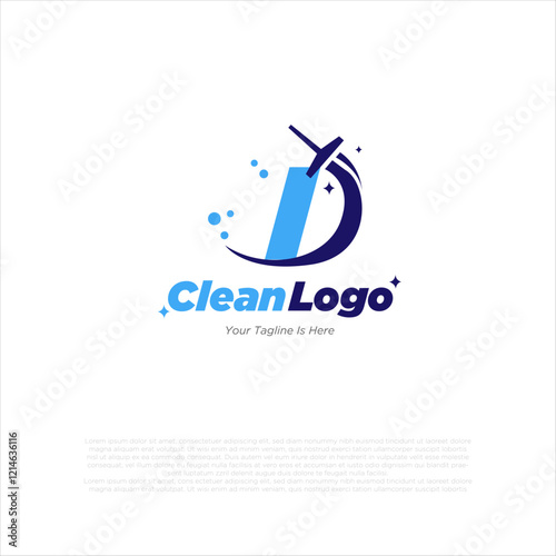Letter I with windows cleaning logo and swoosh