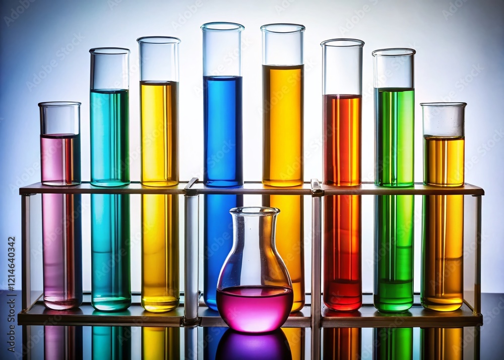 Silhouette of Test Tubes on White Background: Laboratory Glassware Silhouette of Test Tubes on White Background: Laboratory Glassware