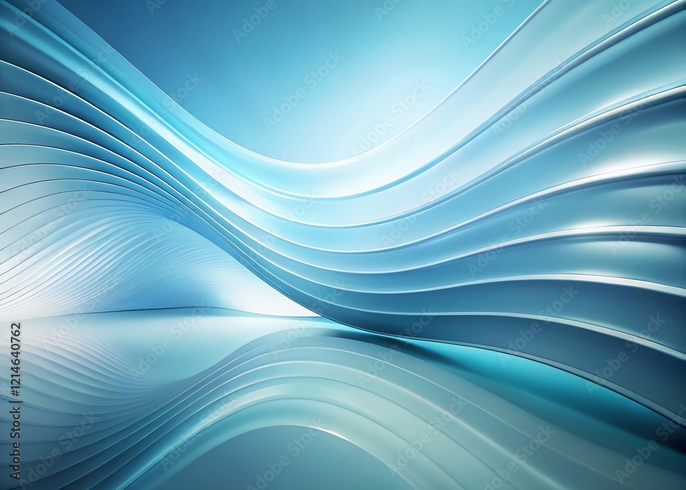 Fototapeta premium Abstract Light Blue Wavy Background, Smooth Curves, Soft Blue Texture, Pastel Blue Swirl Design