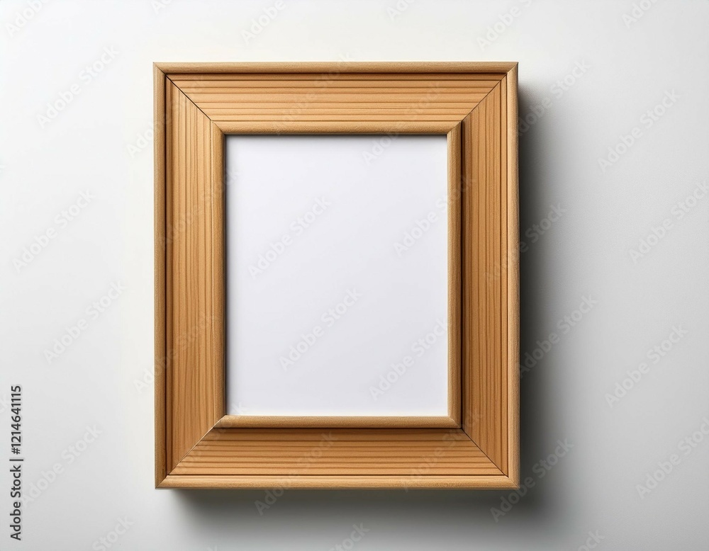 wooden picture frame with blank canvas on white background wooden picture frame with blank canvas on white background