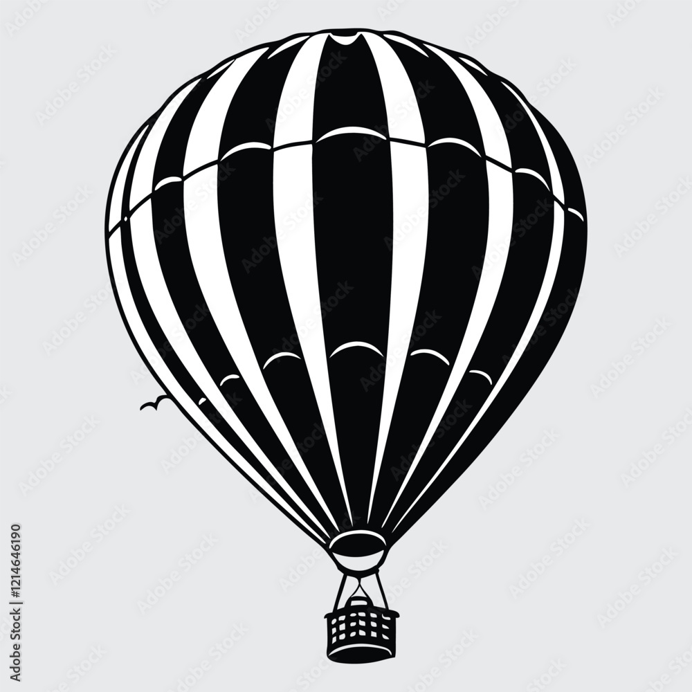Fototapeta premium A hot air balloon floating in the sky image silhouette vector art and illustration