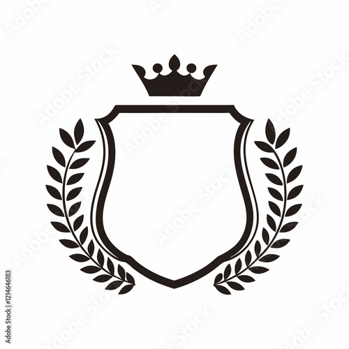 Elegant Royal Shield and Crown Vector Design.