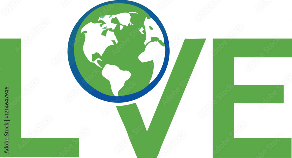 Sustainable Love for Planet Earth Illustration Sustainable Love for Planet Earth Illustration