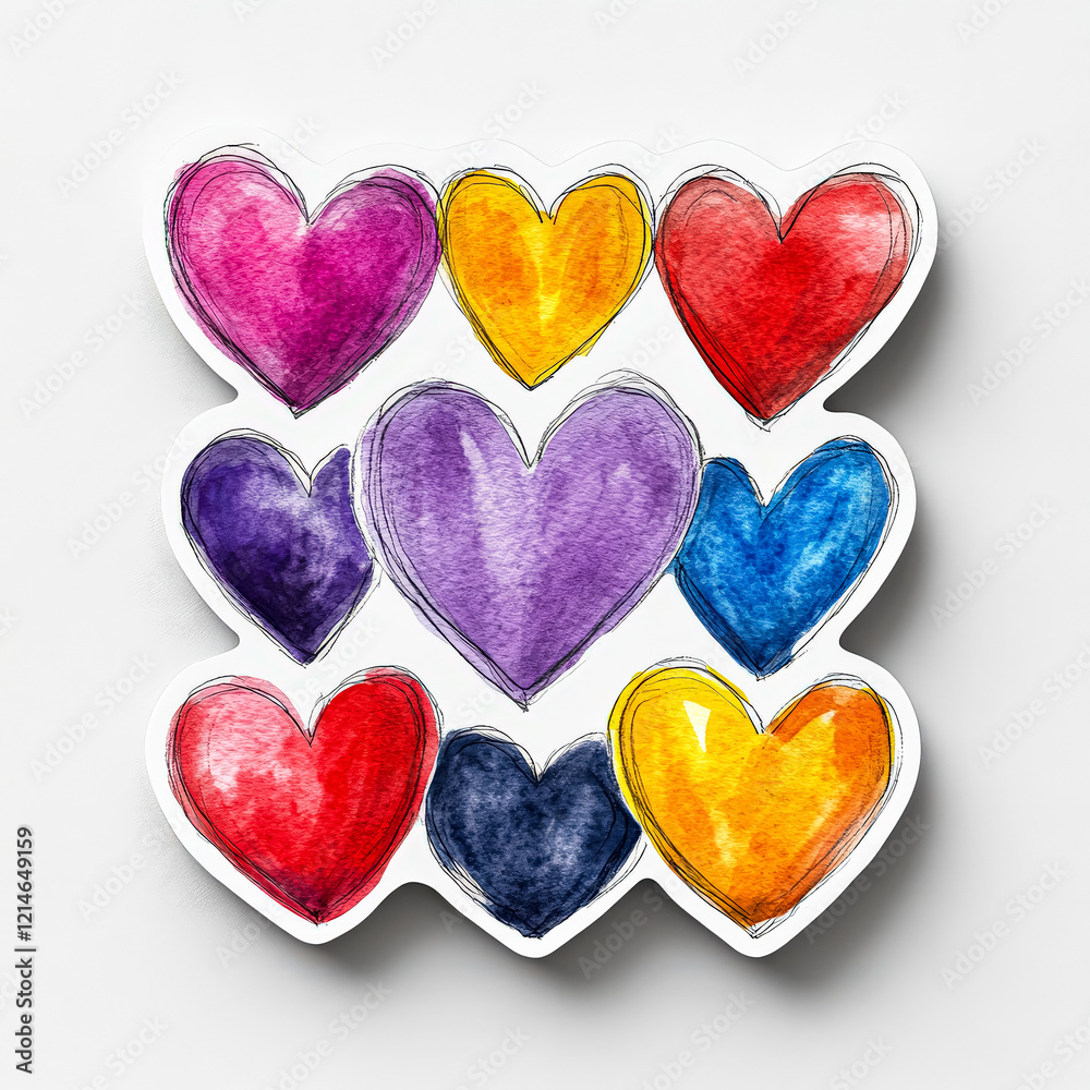 Obraz premium Collection of hearts in various colors and sizes