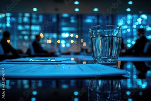 Wallpaper Mural A clear glass filled with fresh water sits on a table, ready for use Torontodigital.ca