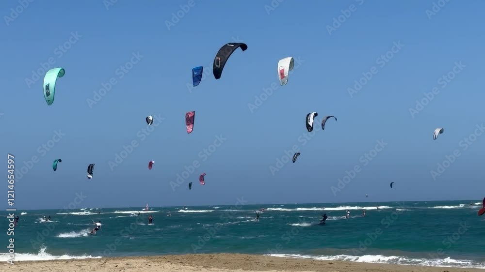 Kites and Kiteboarding on Kite Beach , Cabarete, Dominican Republic Kites and Kiteboarding on Kite Beach , Cabarete, Dominican Republic