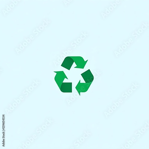 Green recycle symbol icon on an eco background illustrating environmental conservation