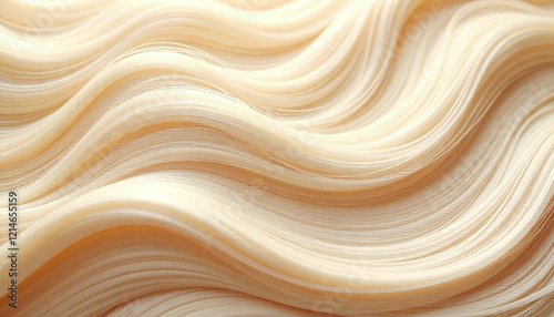 Luxurious flowing blonde hair with platinum and silver highlights