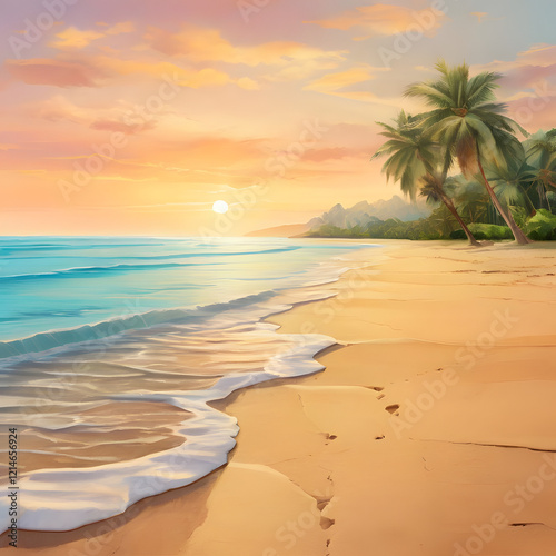 Tropical Beach at Sunrise photo