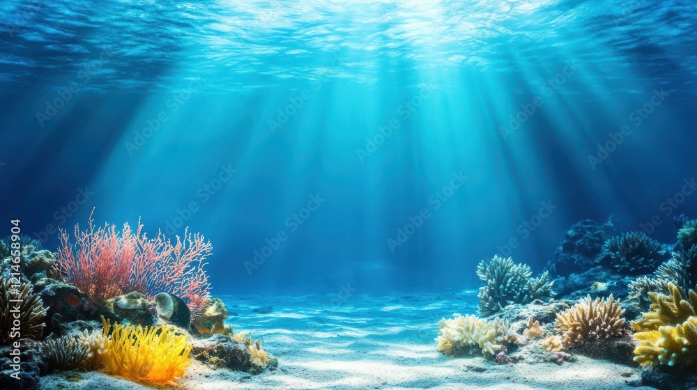 Fototapeta premium Stunning Underwater Scene with Vibrant Marine Life