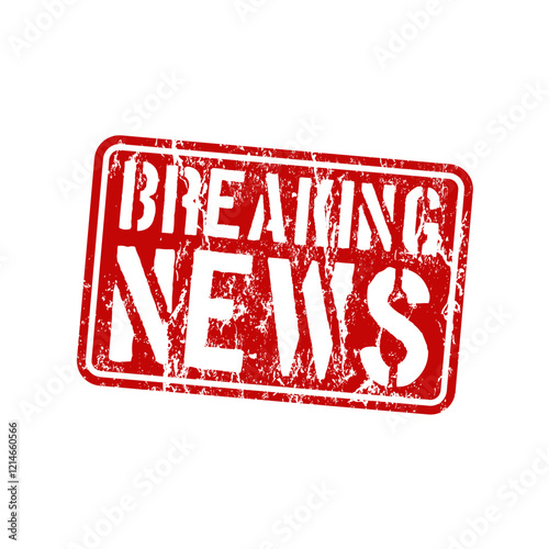 Breaking news  - red rubber stamp with grunge effect - vector illustration