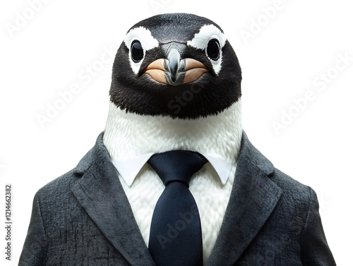 Penguin in a Suit: A Humorous and Stylish Portrait photo