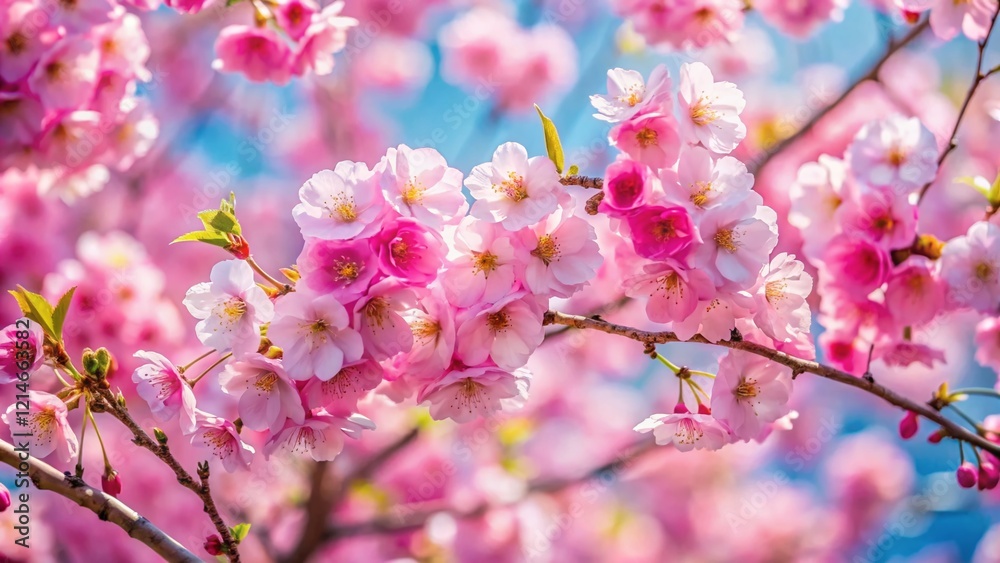 Springtime Cherry Blossom Tree - Delicate Pink Flowers in Full Bloom Springtime Cherry Blossom Tree - Delicate Pink Flowers in Full Bloom