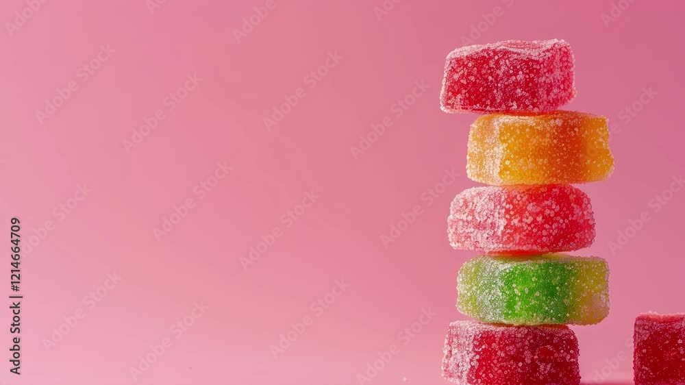 gummy candy stack for a copy space 