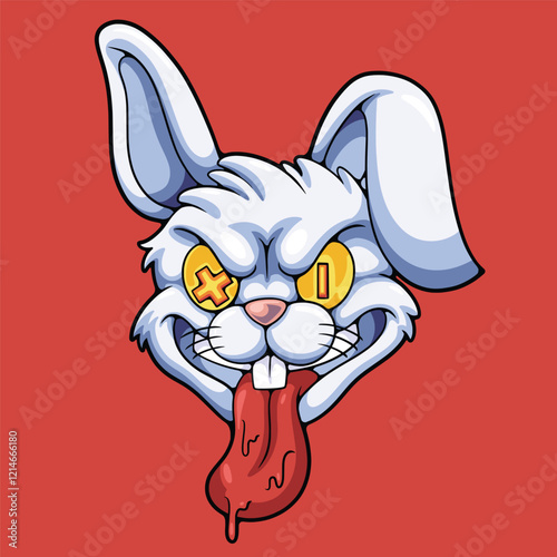 angry rabbit illustration
