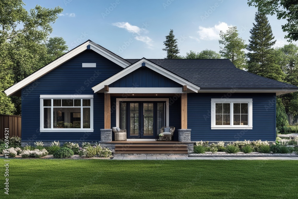 Spacious yard complementing the elegant home design