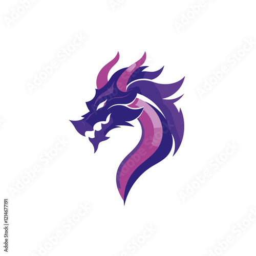 Dragon mascot logo icon flat vector design