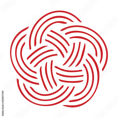 Mizuhiki Knot "Plum Blossom". Japanese Traditional Knot Design Isolated On Transparent Background. Vector Editable.