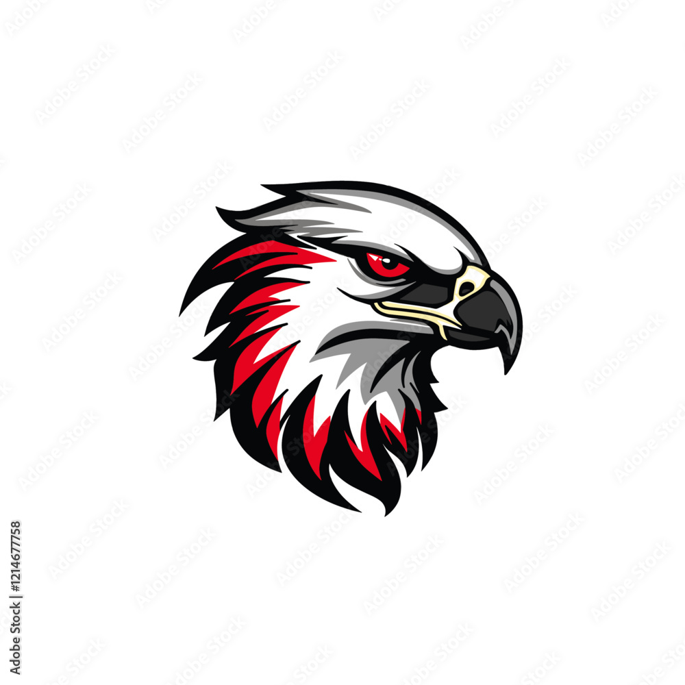 Obraz premium Hawk mascot logo icon flat vector design