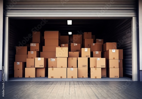 Effective self storage solutions often involve utilizing empty boxes.  photo