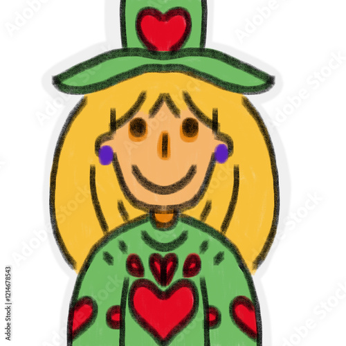 green apple with a heart