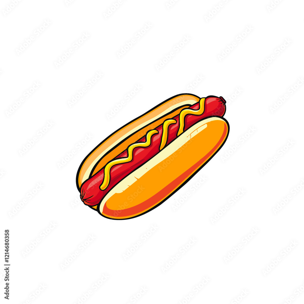 Hot dog flat vector design Hot dog flat vector design