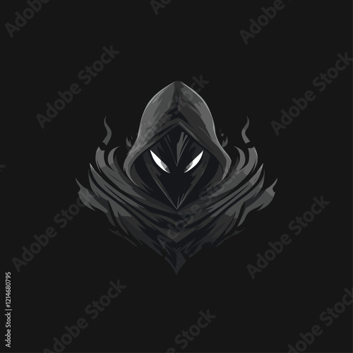 Shadow guy esports logo flat vector design