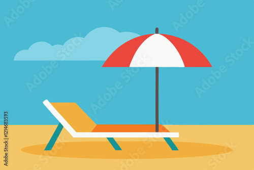 beach umbrella and chair