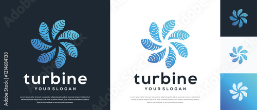 Wind turbine logo design. Turbine logo template