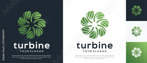 Wind turbine logo design. Turbine logo template