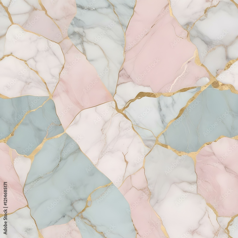 Fototapeta premium Minimalist marble textures in pastel hues 