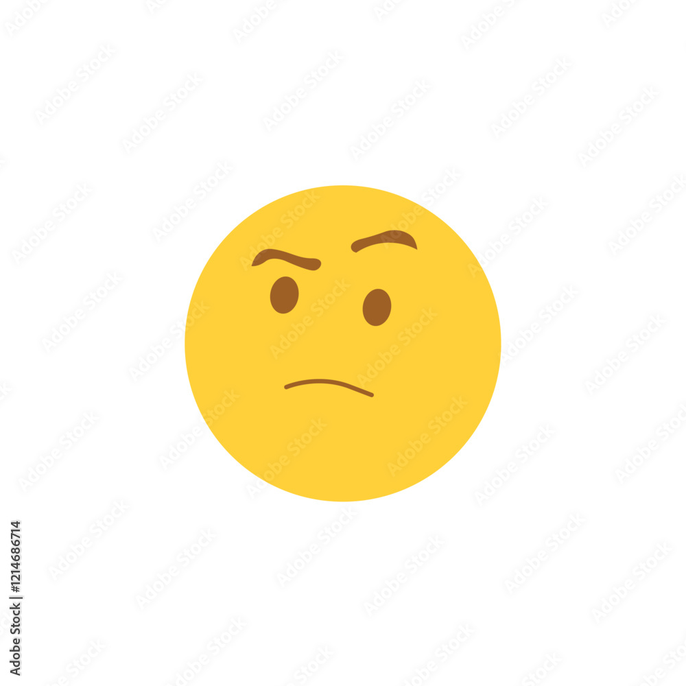 Fototapeta premium Face with Raised Eyebrow emoji questioning why illustration