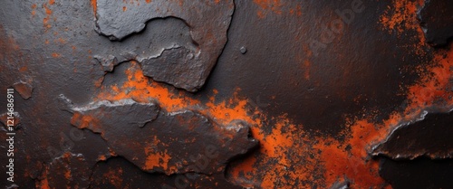 Dark Brown and Orange Rusty Metal Texture Background photo