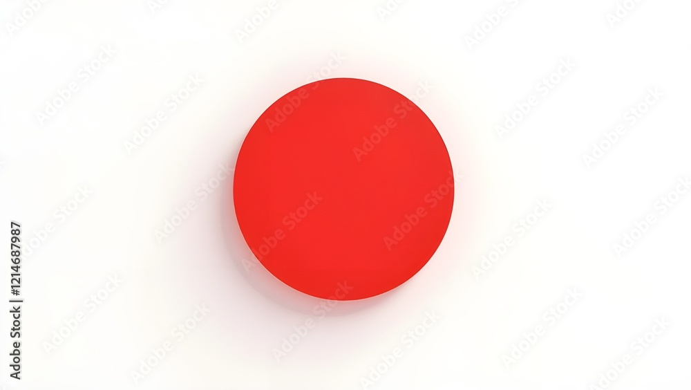 A minimalistic design featuring a bright red circle on a stark white background A minimalistic design featuring a bright red circle on a stark white background