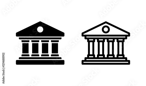 Bank icon logo design. Bank sign and symbol, museum, university