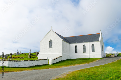 St. Mary's Parish Church, located in Lagg, the second most northerly Catholic church and one of the oldest Catholic churches still in use in Ireland today, Donegal, Ireland. photo