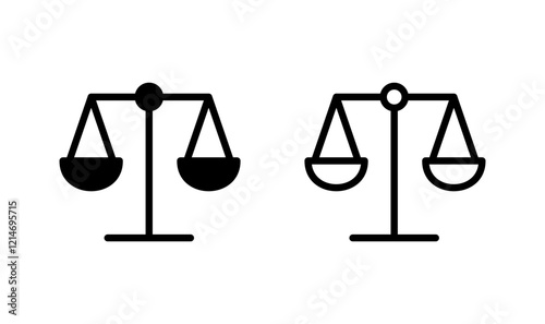 Scales icon logo design. Law scale icon. Justice sign and symbol