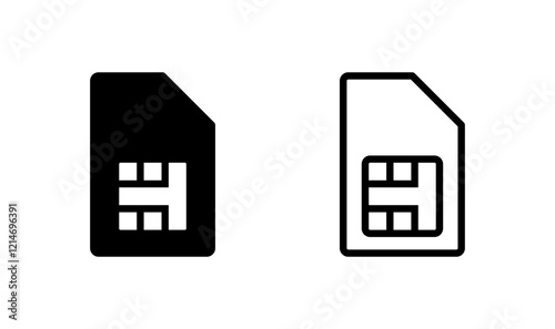Sim card icon logo design. dual sim card sign and symbol
