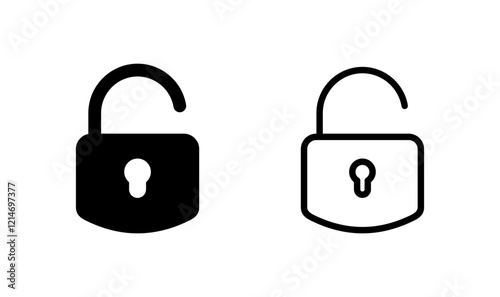 Unlock icon logo design. Unlock sign and symbol. unlocked padlock icon