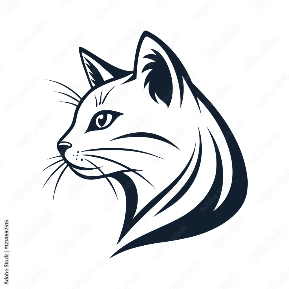 Obraz premium cat head vector design art