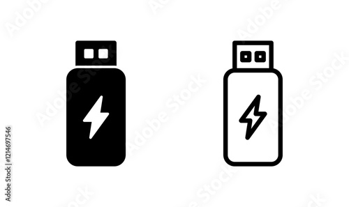Usb icon logo design. Flash disk sign and symbol. flash drive sign. usb charging