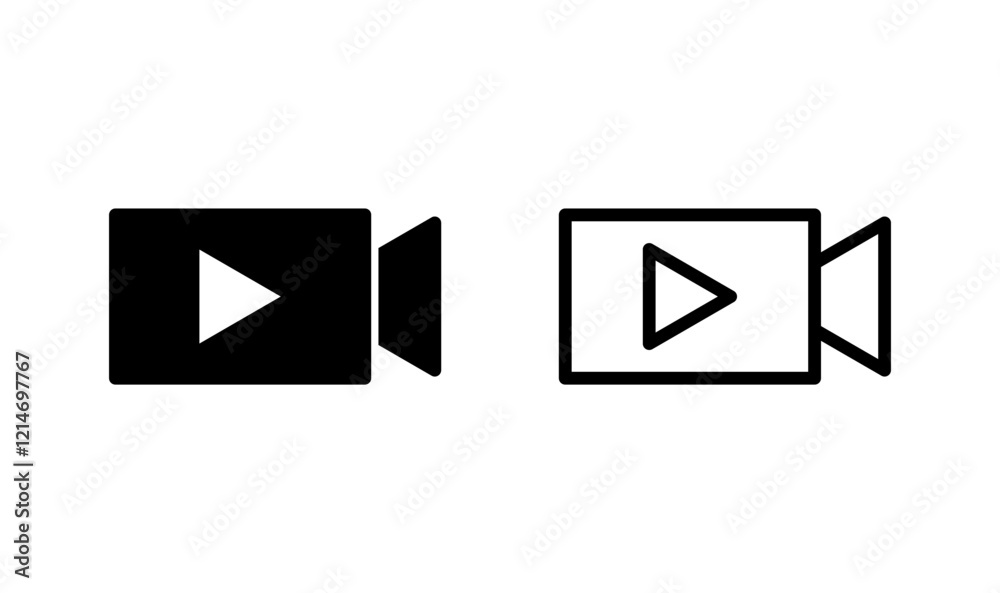 Video icon logo design. video camera sign and symbol. movie sign. cinema Video icon logo design. video camera sign and symbol. movie sign. cinema