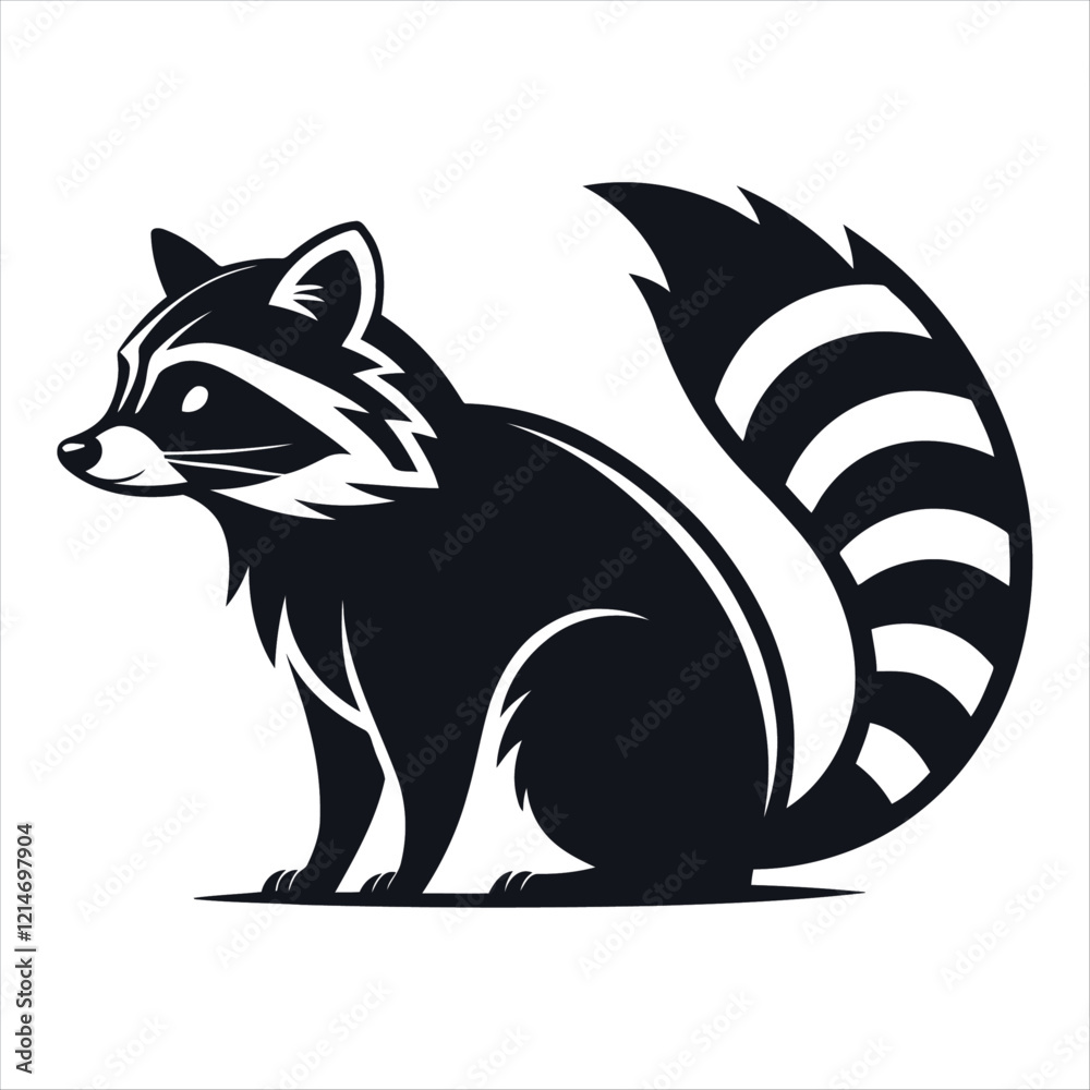 Obraz premium raccoon cat vector art design