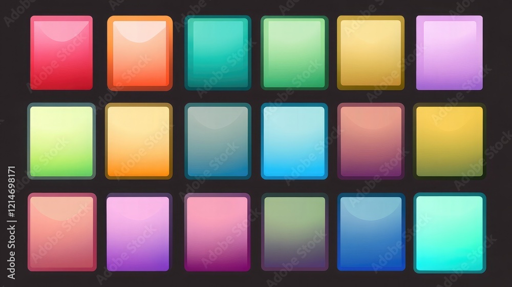 A collection of sticky notes in vibrant colors, arranged in a grid on a whiteboard surface A collection of sticky notes in vibrant colors, arranged in a grid on a whiteboard surface