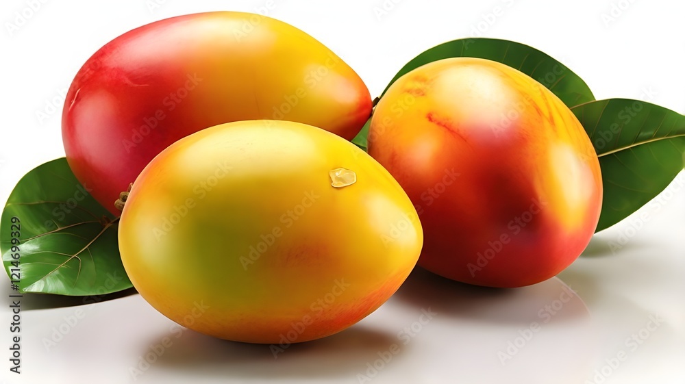 A lifelike 3D image of fresh, ripe mangoes, their vibrant colors and smooth textures highlighted in a close-up against a bright white background.
A lifelike 3D image of fresh, ripe mangoes, their vibrant colors and smooth textures highlighted in a close-up against a bright white background.