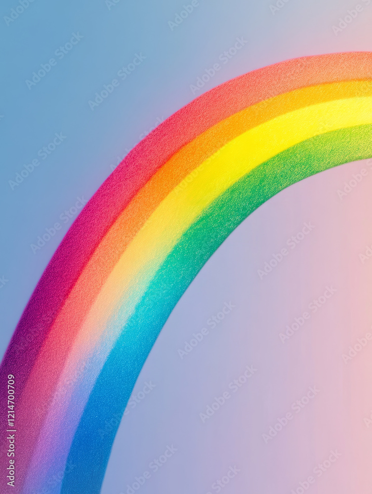 Fototapeta premium Vibrant rainbow with a pastel gradient on a clear background.