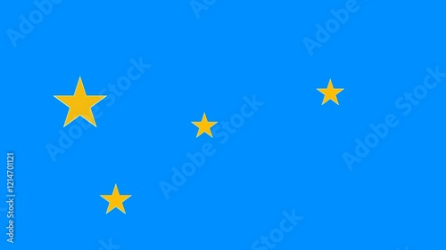 Sparkling golden star animation on blue background. Sparkling star animation. 